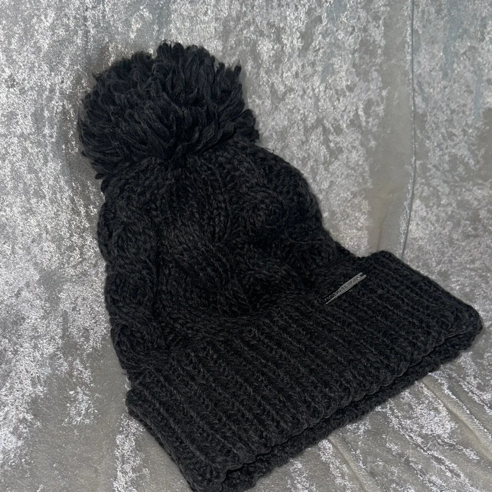 Michael Kors Black Cable Knit Beanie